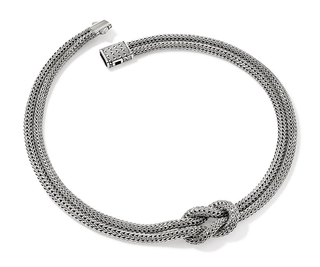 Love Knot Silver Double Chain Necklace